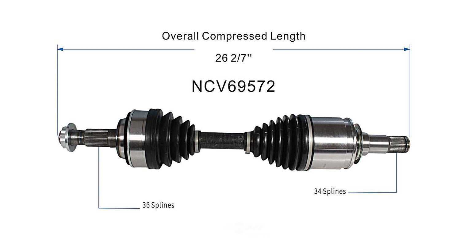 GSP NORTH AMERICA INC. - New CV Axle (Front) - AD8 NCV69572