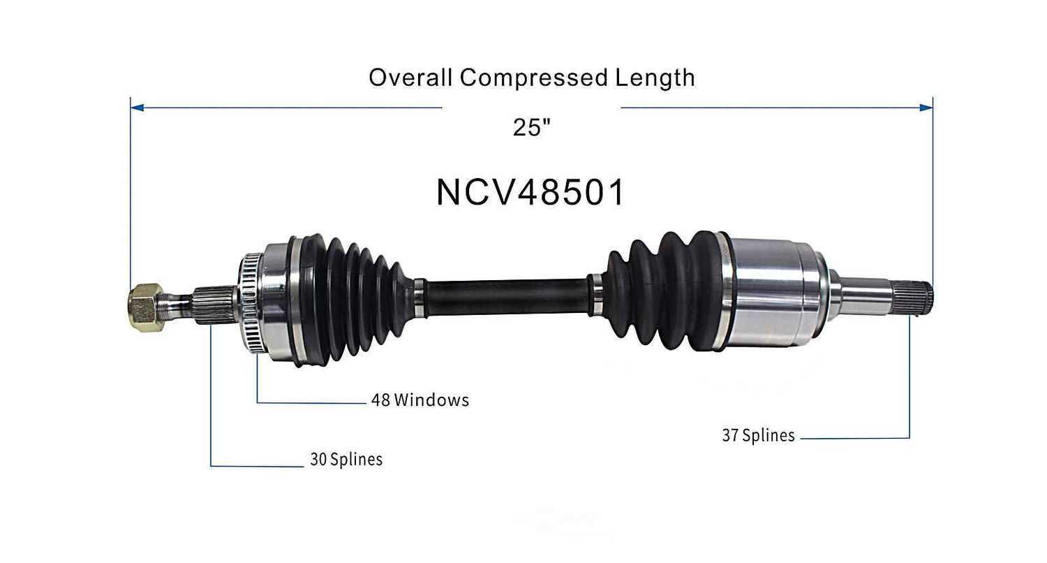 GSP NORTH AMERICA INC. - New CV Axle (Front Left) - AD8 NCV48501