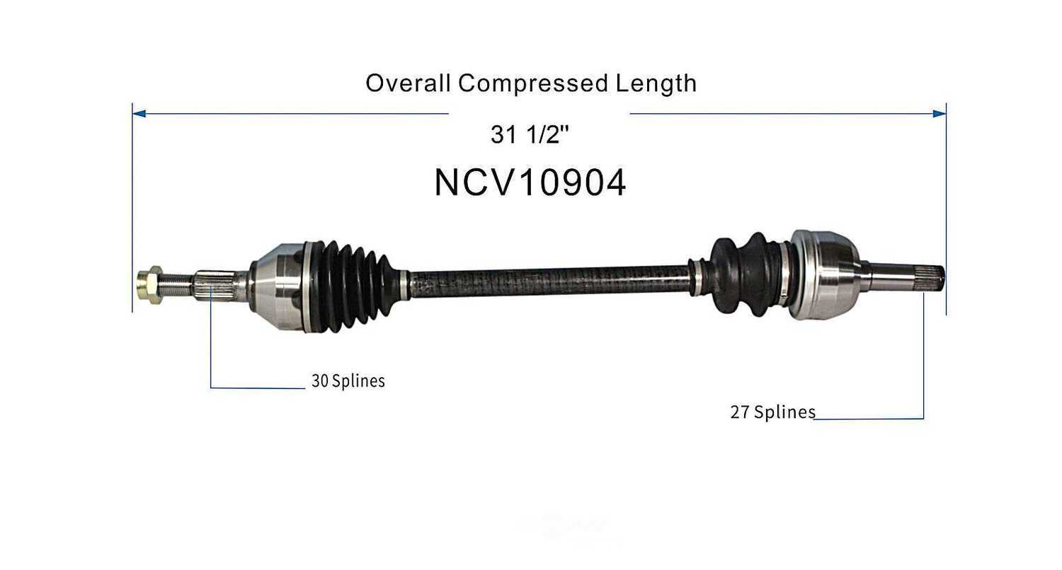 GSP NORTH AMERICA INC. - New CV Axle (Rear Left) - AD8 NCV10904