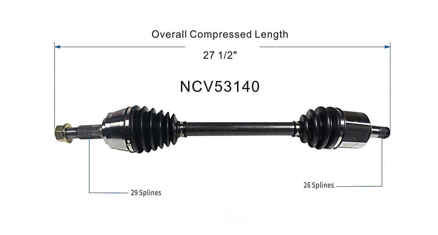 GSP NORTH AMERICA INC. - New CV Axle - AD8 NCV53140