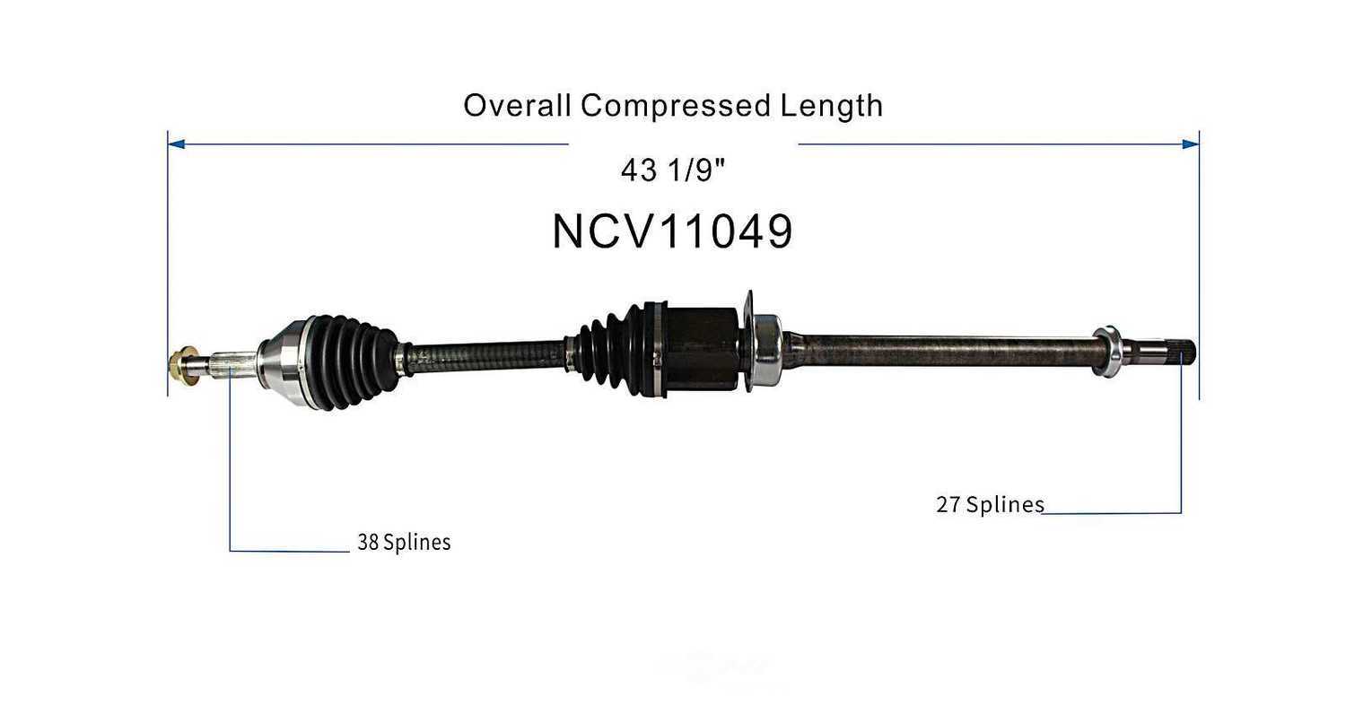 GSP NORTH AMERICA INC. - New CV Axle - AD8 NCV11049