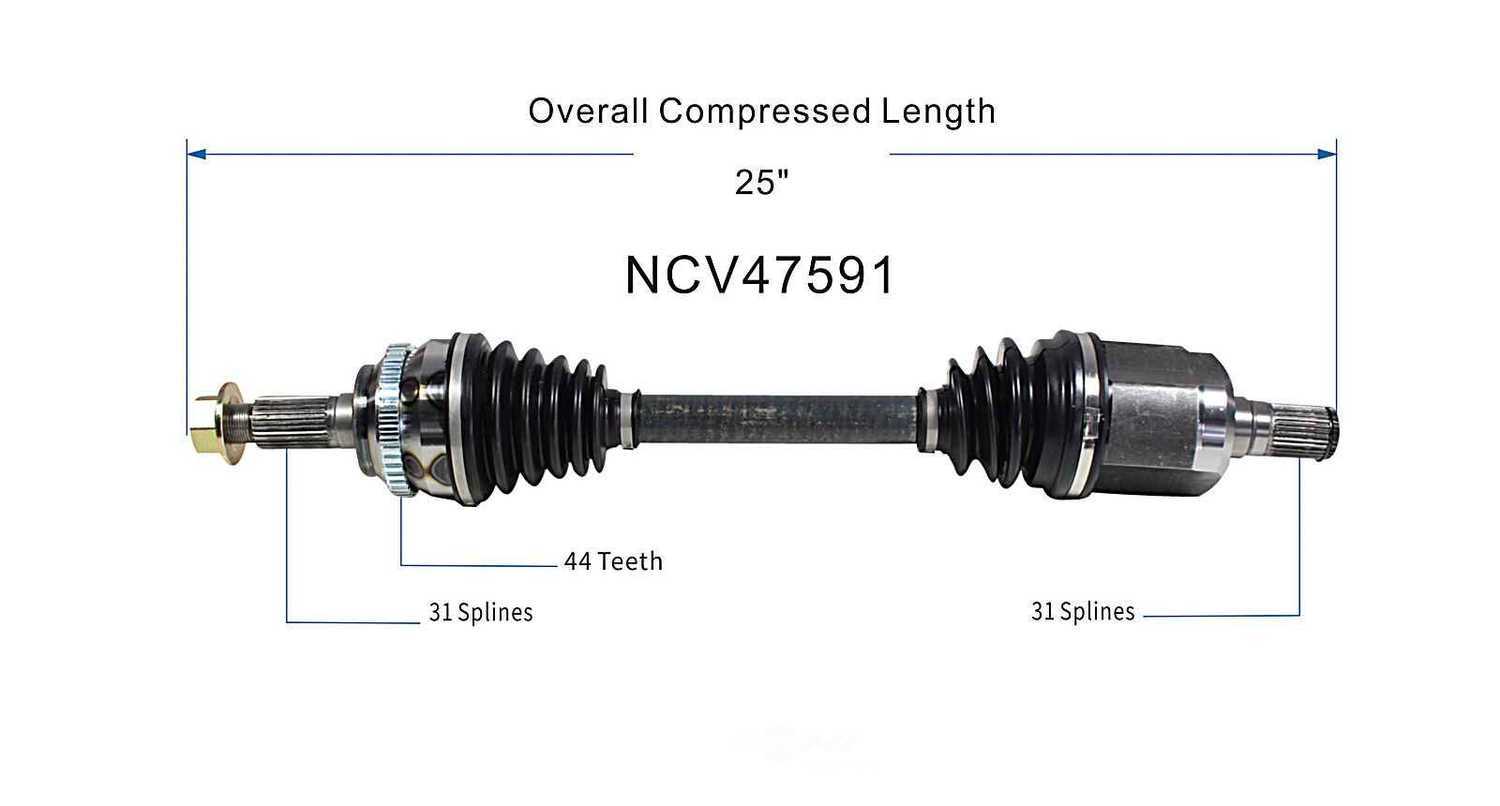 GSP NORTH AMERICA INC. - New CV Axle - AD8 NCV47591