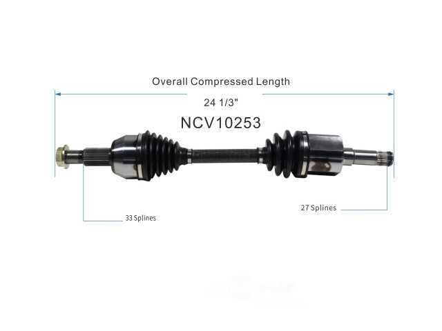 GSP NORTH AMERICA INC. - New CV Axle (Front Left) - AD8 NCV10253