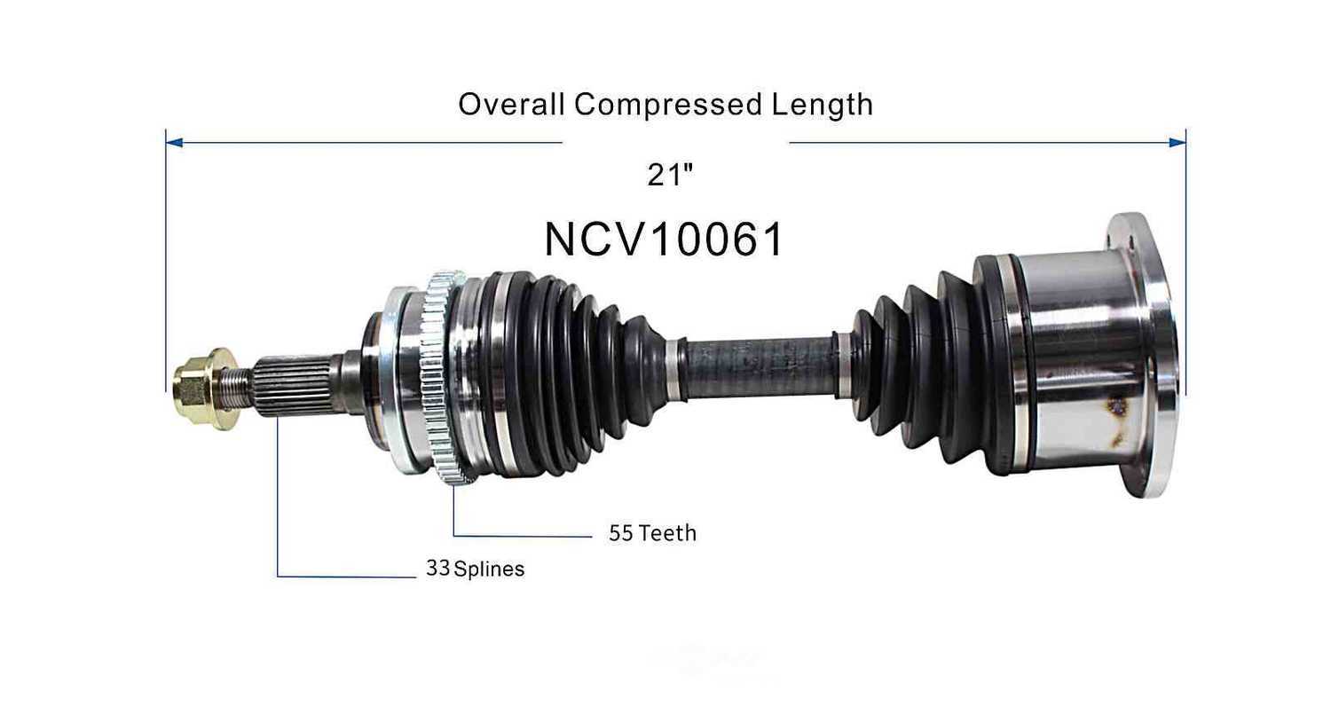 GSP NORTH AMERICA INC. - New CV Axle (Front) - AD8 NCV10061