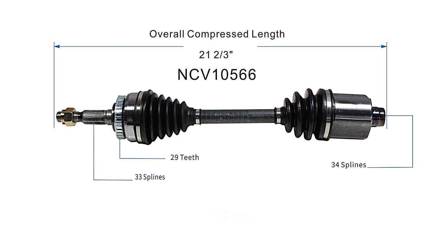 GSP NORTH AMERICA INC. - New CV Axle (Front) - AD8 NCV10566