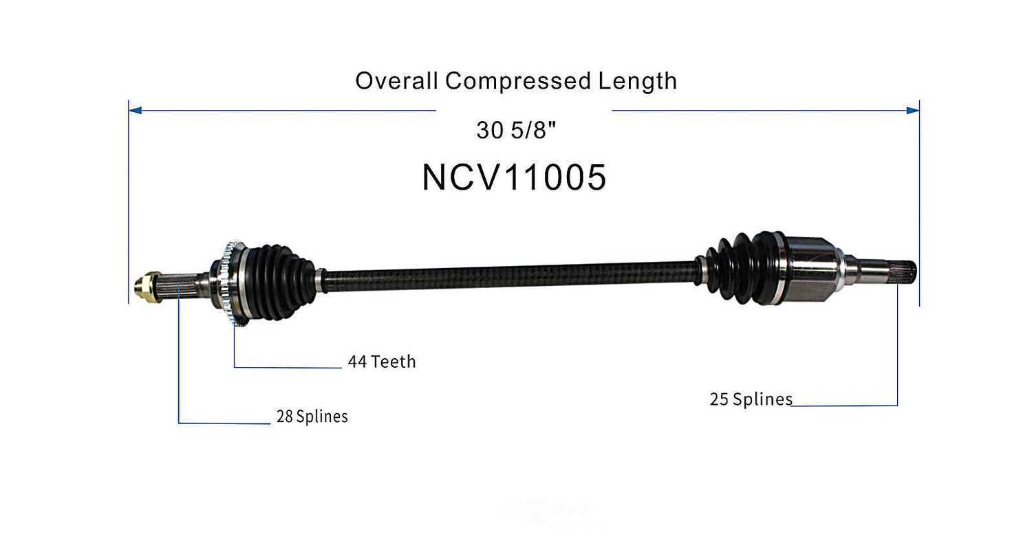 GSP NORTH AMERICA INC. - New CV Axle - AD8 NCV11005