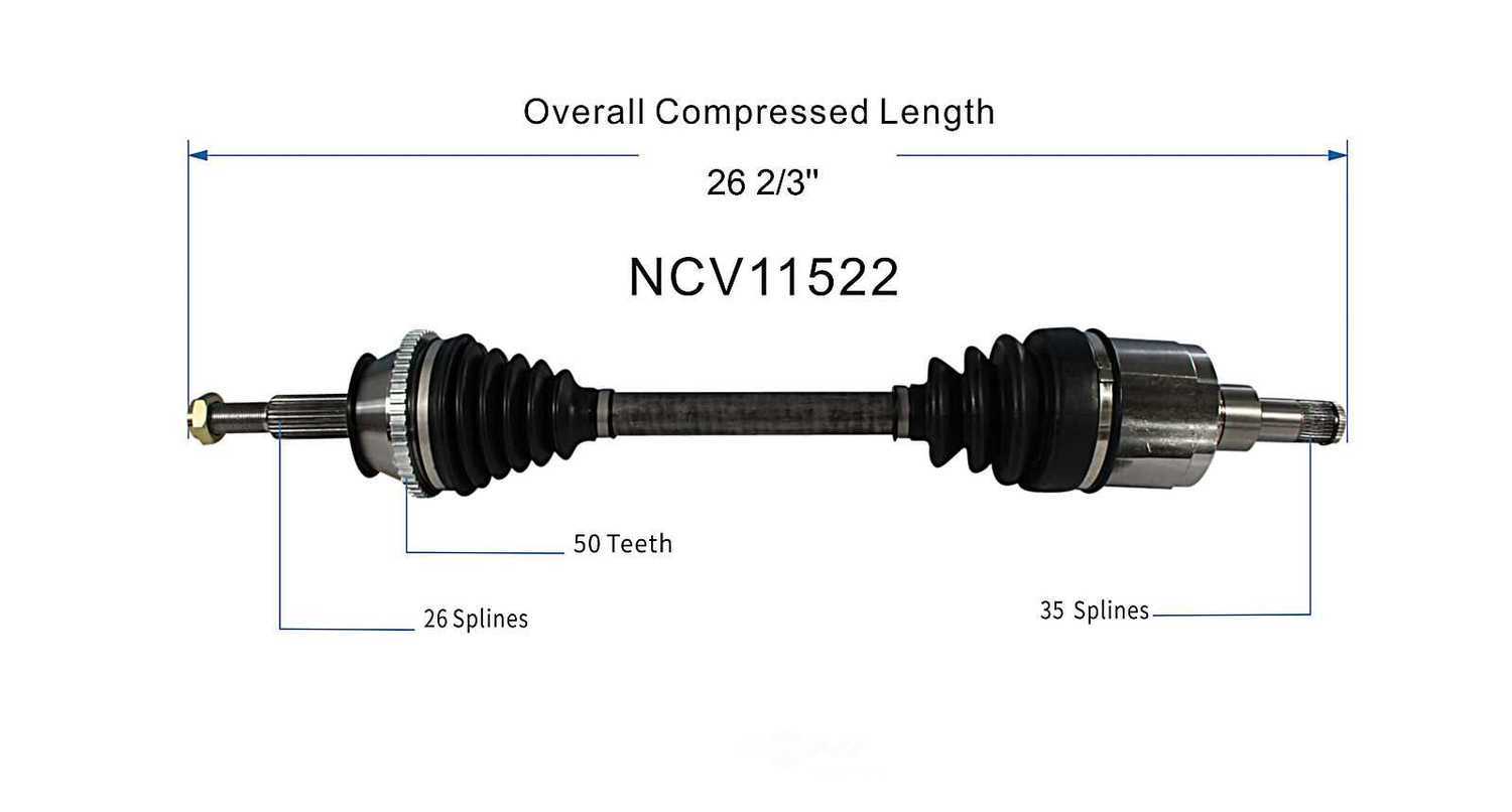 GSP NORTH AMERICA INC. - New CV Axle - AD8 NCV11522