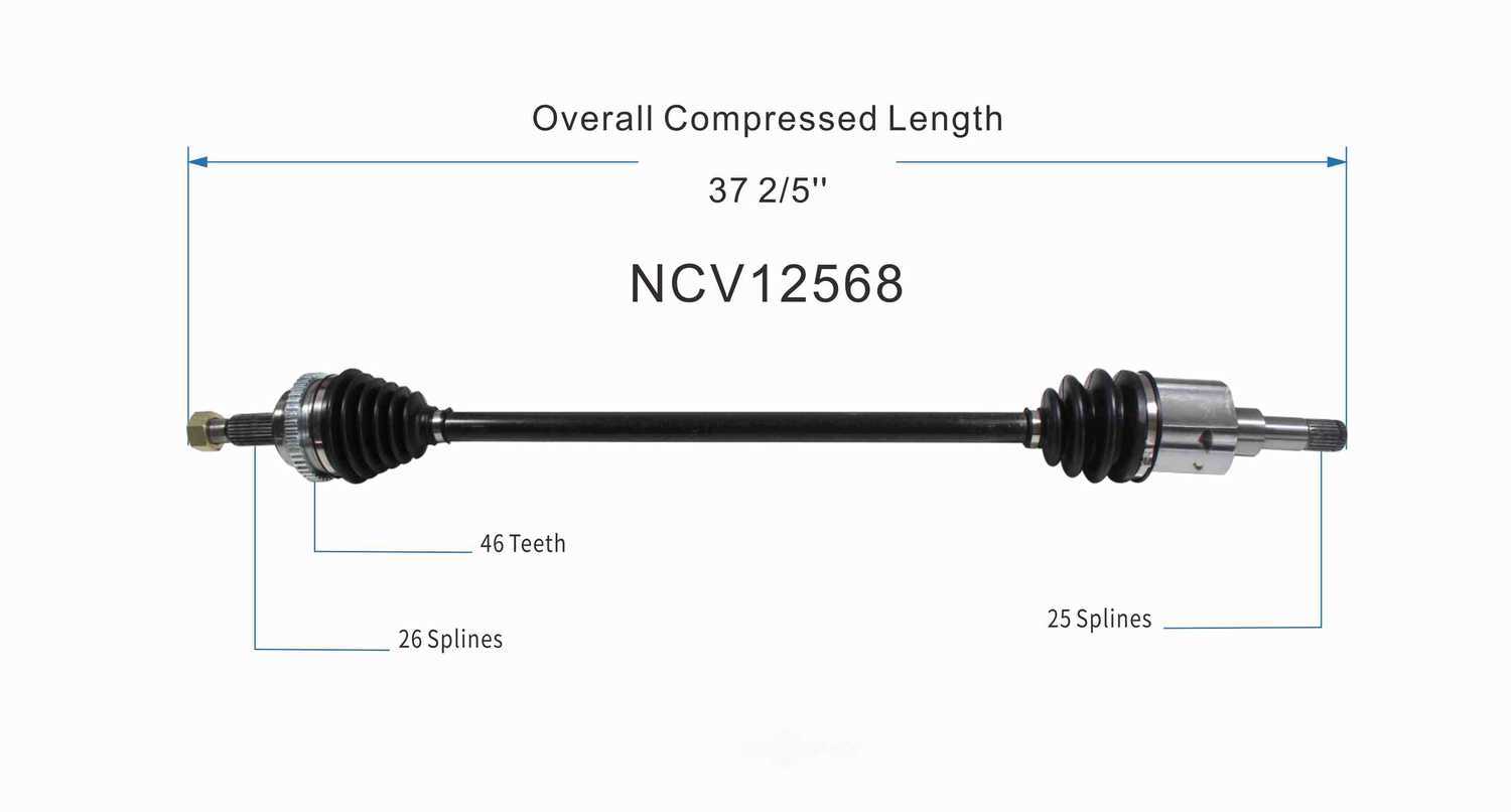 GSP NORTH AMERICA INC. - New CV Axle - AD8 NCV12568