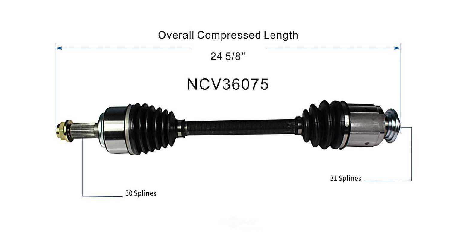 GSP NORTH AMERICA INC. - New CV Axle - AD8 NCV36075