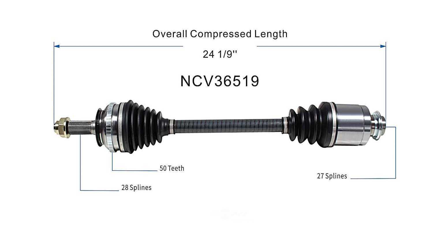 GSP NORTH AMERICA INC. - New CV Axle - AD8 NCV36519