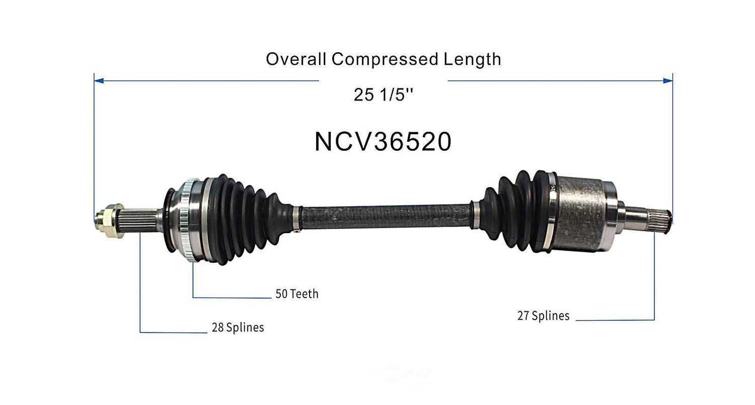 GSP NORTH AMERICA INC. - New CV Axle - AD8 NCV36520