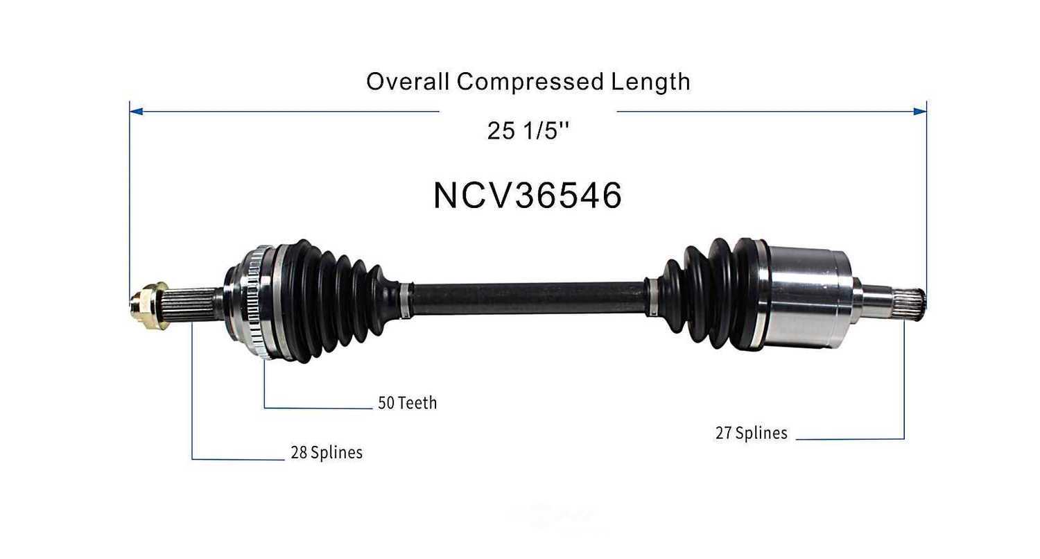 GSP NORTH AMERICA INC. - New CV Axle - AD8 NCV36546