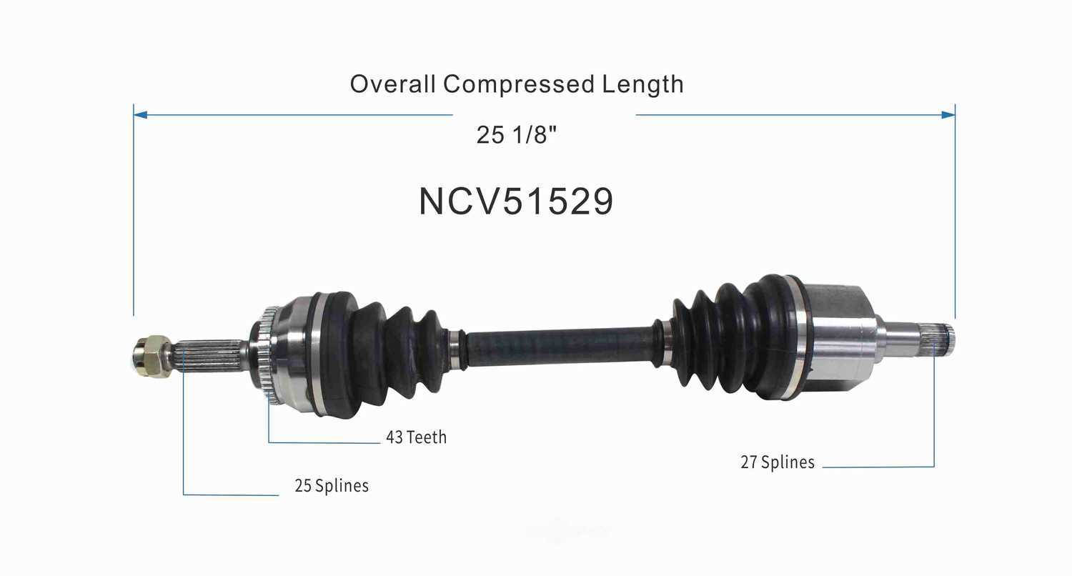 GSP NORTH AMERICA INC. - New CV Axle - AD8 NCV51529