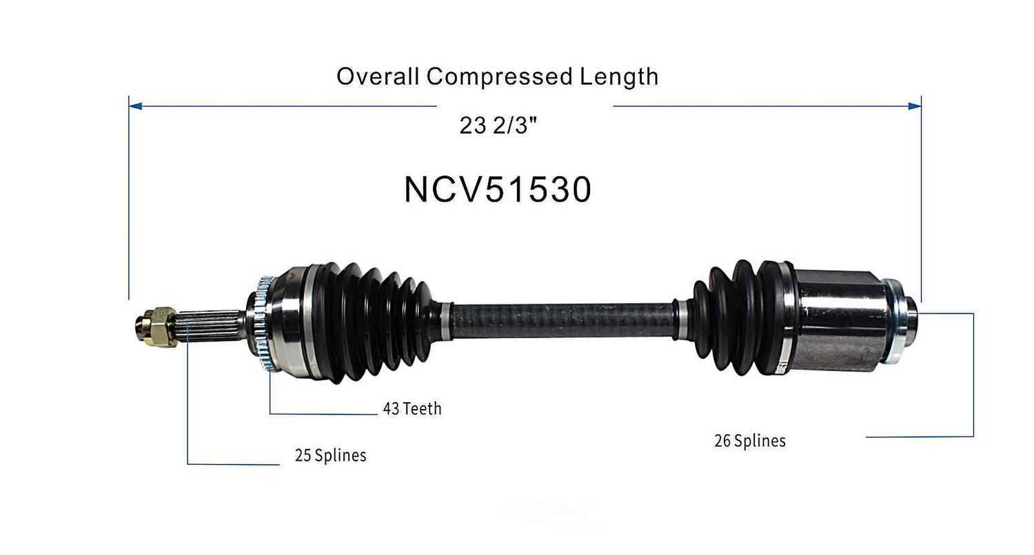 GSP NORTH AMERICA INC. - New CV Axle - AD8 NCV51530