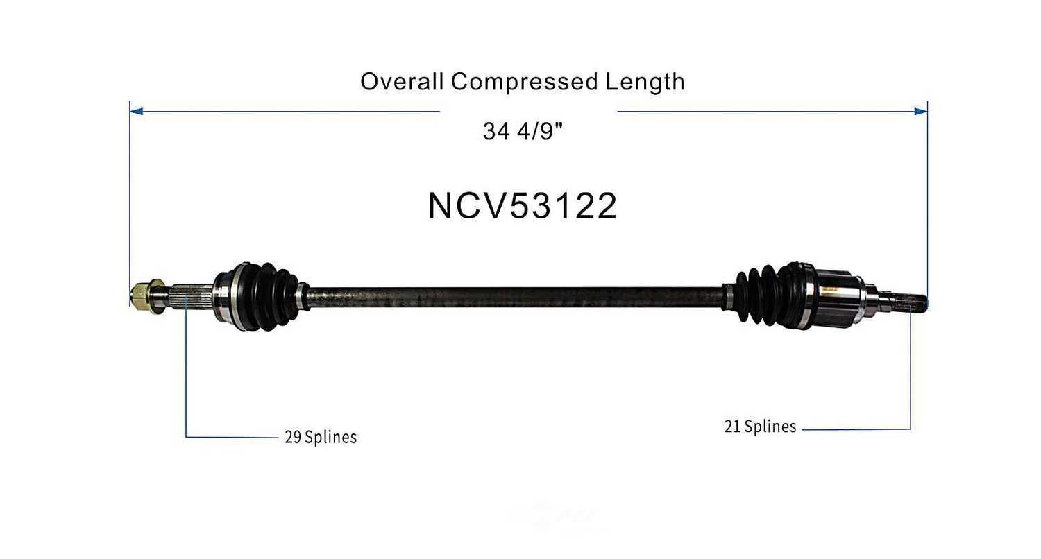 GSP NORTH AMERICA INC. - New CV Axle - AD8 NCV53122