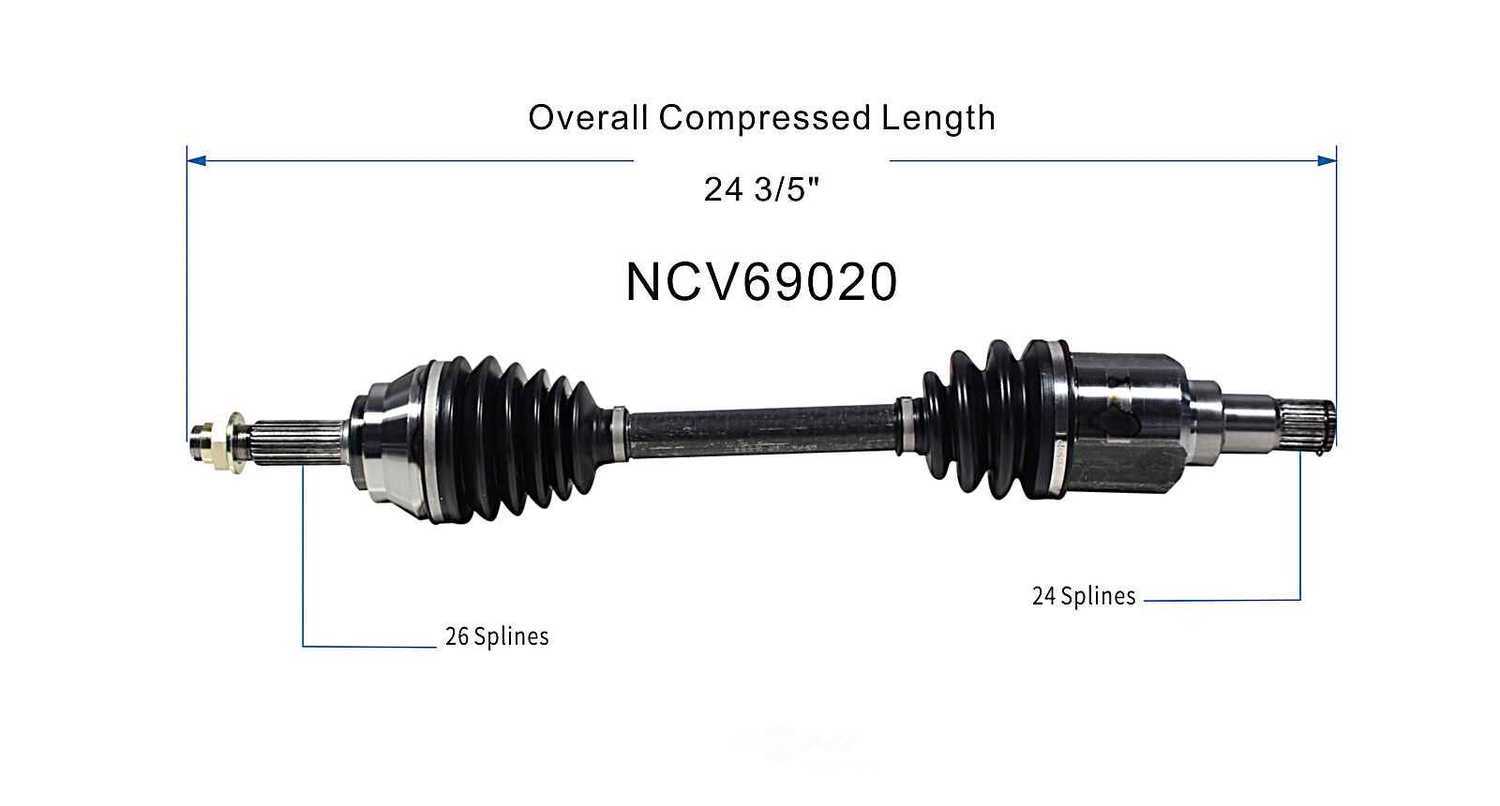 GSP NORTH AMERICA INC. - New CV Axle (Front Left) - AD8 NCV69020