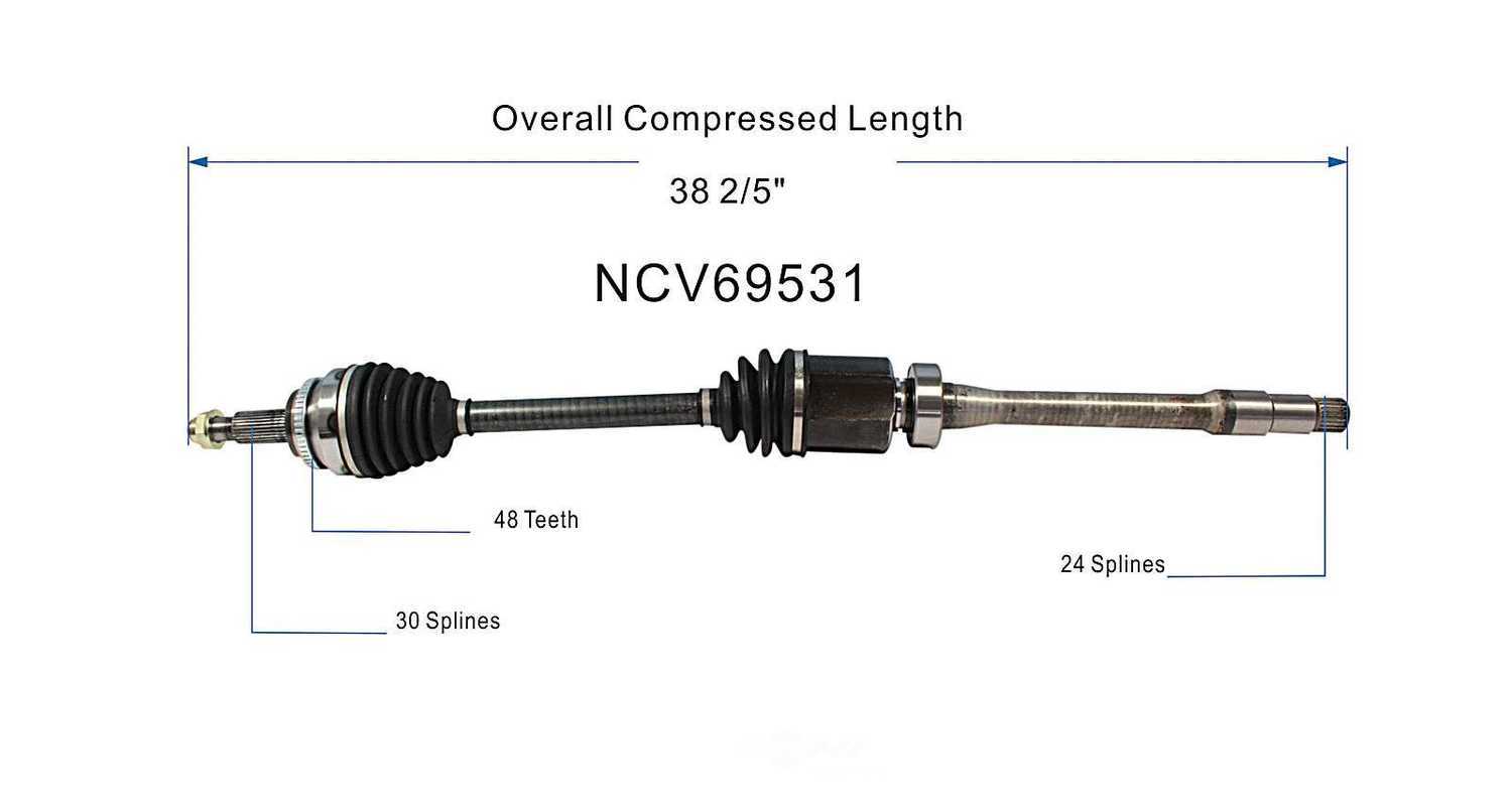 GSP NORTH AMERICA INC. - New CV Axle - AD8 NCV69531