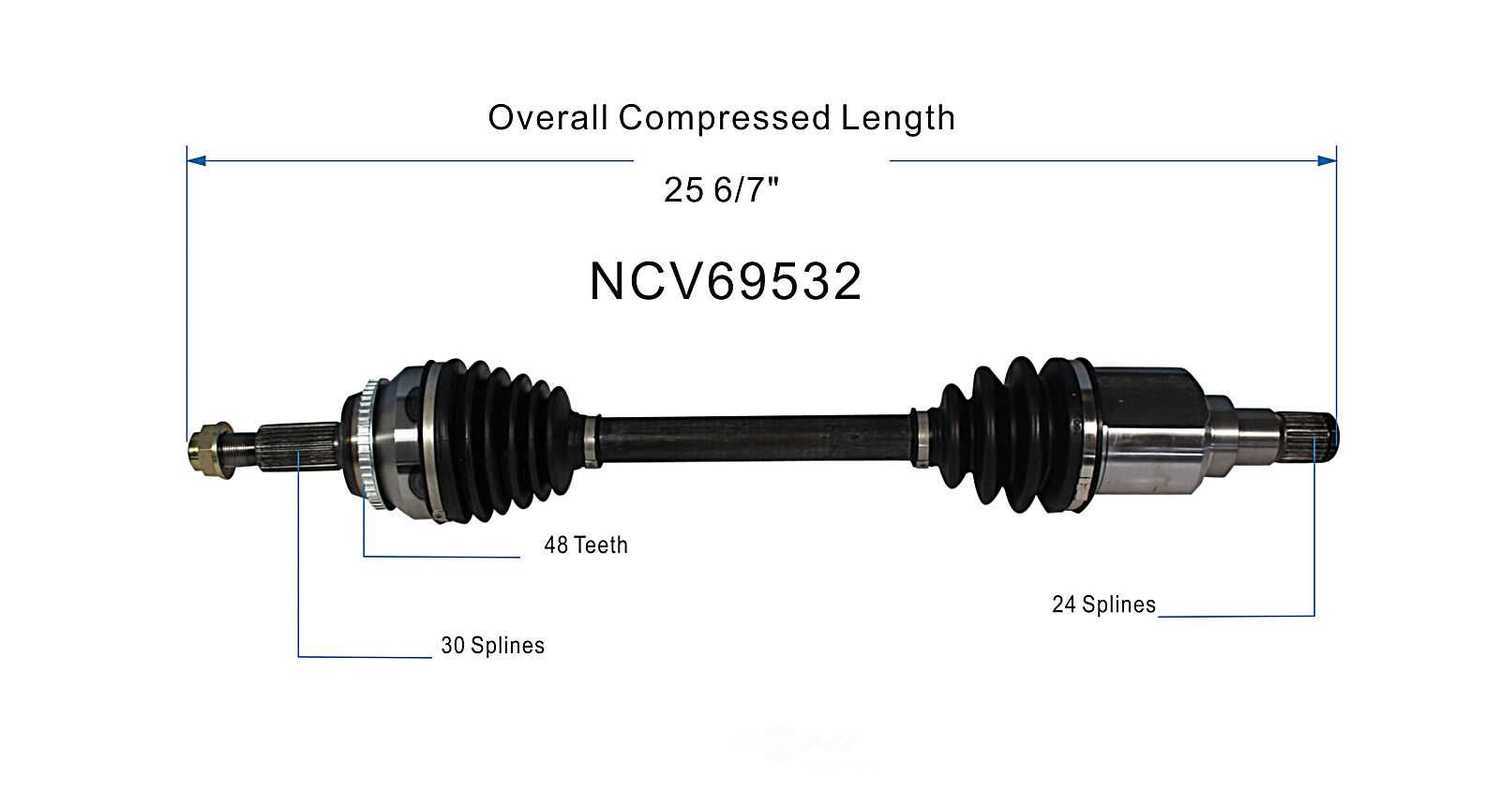 GSP NORTH AMERICA INC. - New CV Axle - AD8 NCV69532