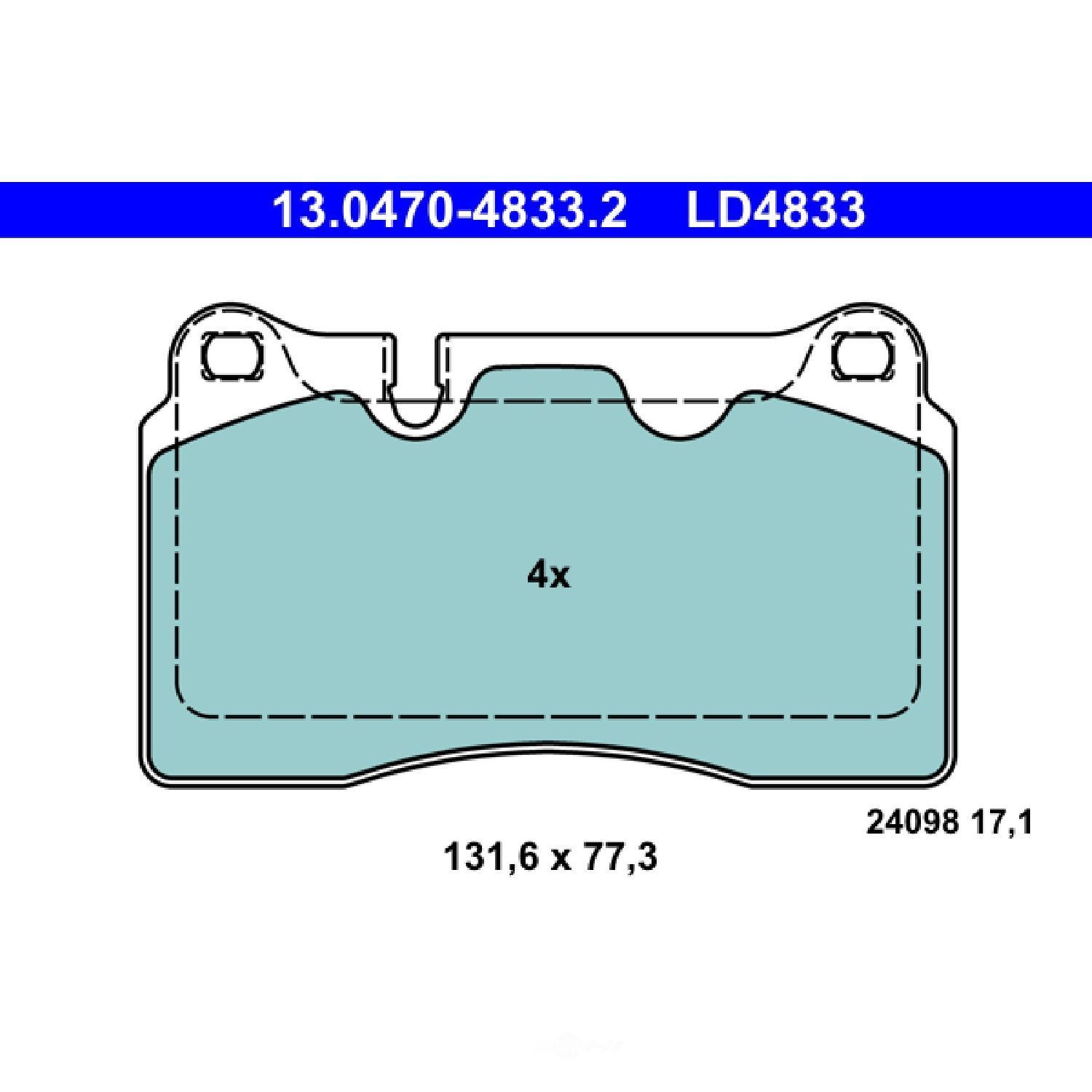 ATE - ATE Ceramic Disc Brake Pads (Front) - AEP LD4833