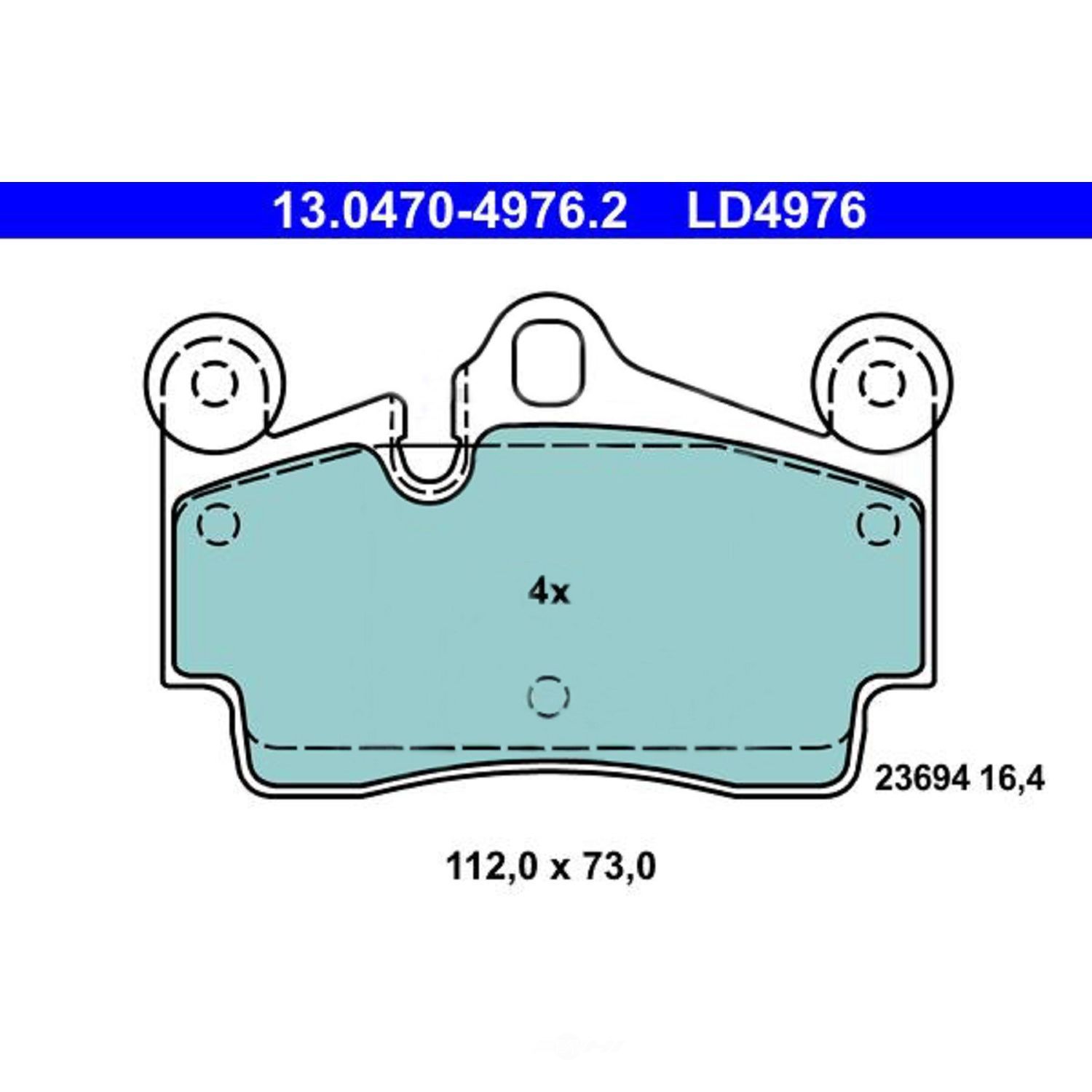 ATE - ATE Ceramic Disc Brake Pads (Rear) - AEP LD4976