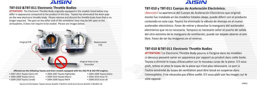 AISIN WORLD CORP OF AMERICA - Fuel Injection Throttle Body - AIS TBT-011