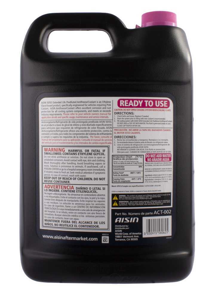 AISIN WORLD CORP. OF AMERICA - AISIN Vehicle Specific Coolant / Antifreeze - AIS ACT-002