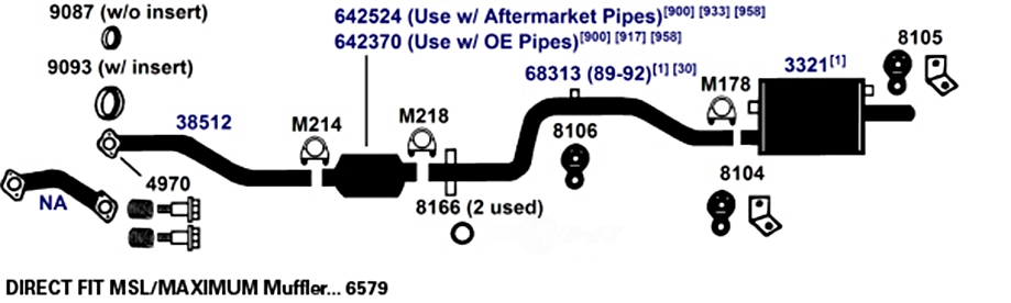 AP EXHAUST W/FEDERAL CONVERTER - Exhaust Muffler Gasket - APF 9047