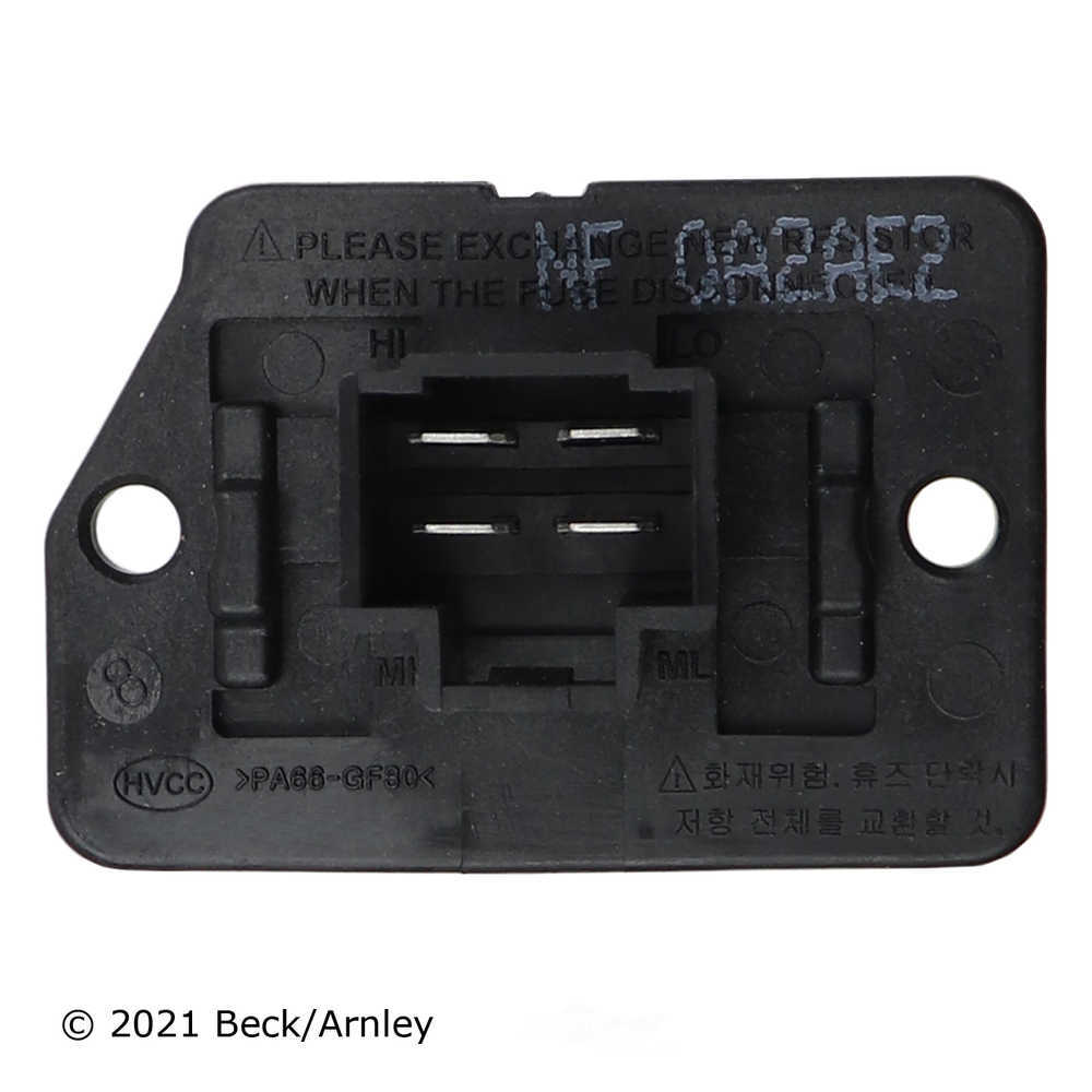 BECK/ARNLEY - HVAC Blower Motor Resistor - BAR 204-0089