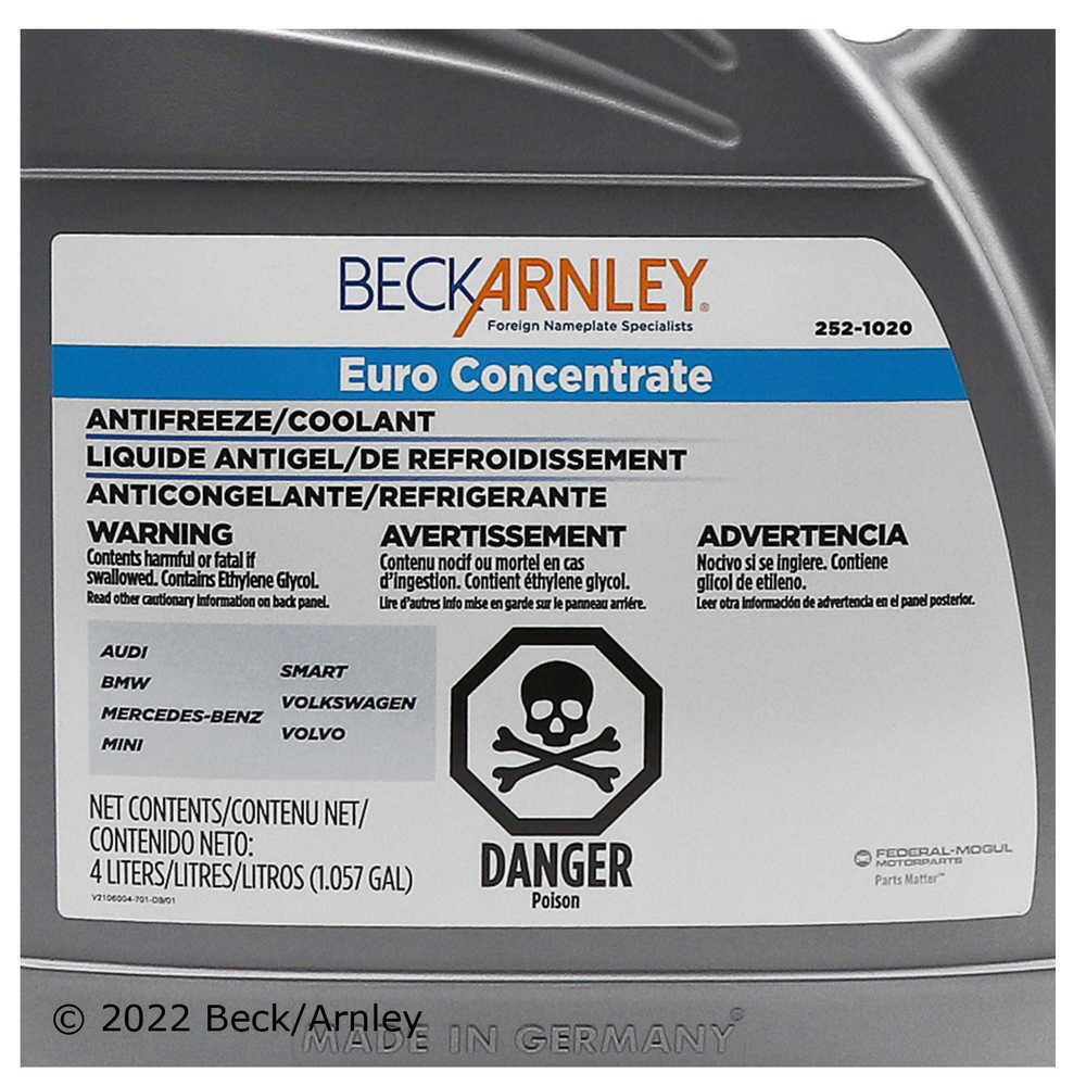 BECK/ARNLEY - Engine Coolant / Antifreeze - BAR 252-1020