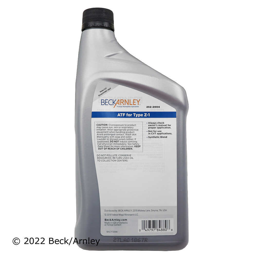 BECK/ARNLEY - Auto Trans Fluid - BAR 252-2004