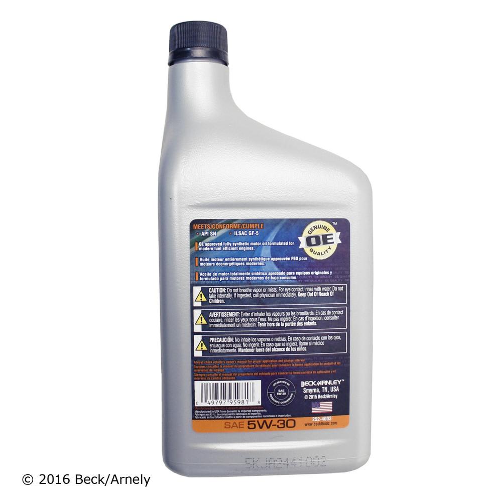 BECK/ARNLEY - Engine Oil - BAR 252-4003