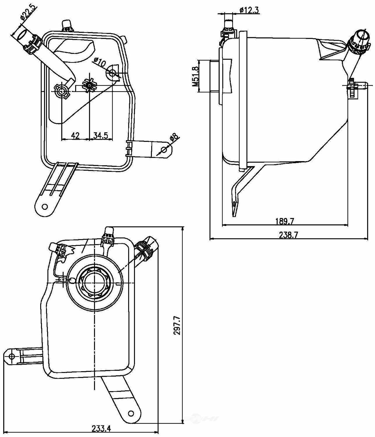 BEHR HELLA SERVICE - New Perfect Fit Engine Coolant Reservoir - BHS 376789731