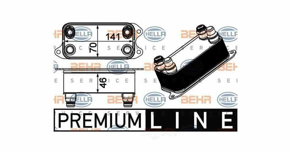 BEHR HELLA SERVICE - New Premium Perfect Fit Automatic Transmission Oil Cooler Assembly - BHS 376924061
