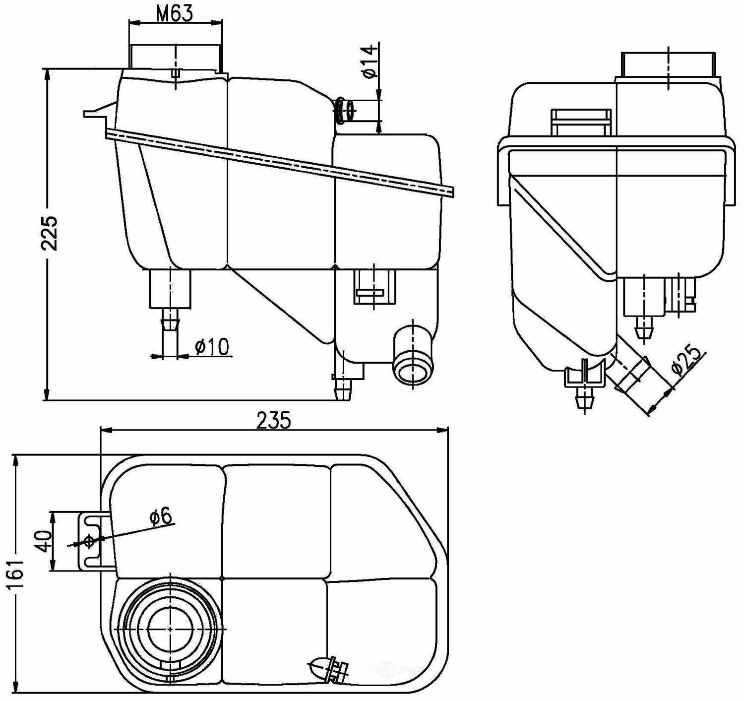 BEHR HELLA SERVICE - New Perfect Fit Engine Coolant Reservoir (Front) - BHS 376789701