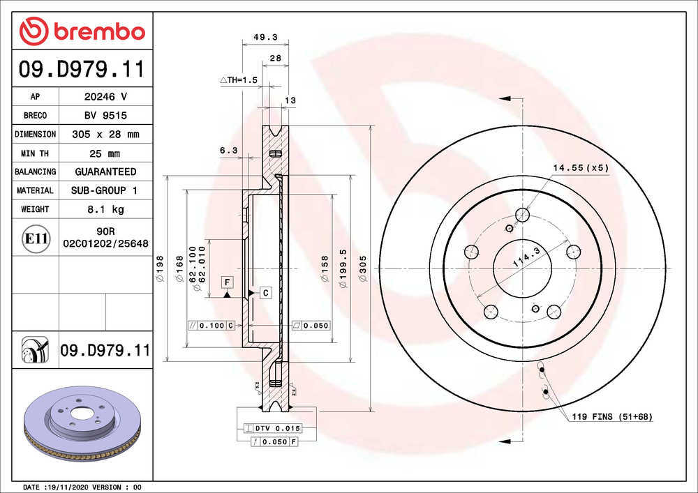 Premium Coated Vented Brake Rotor