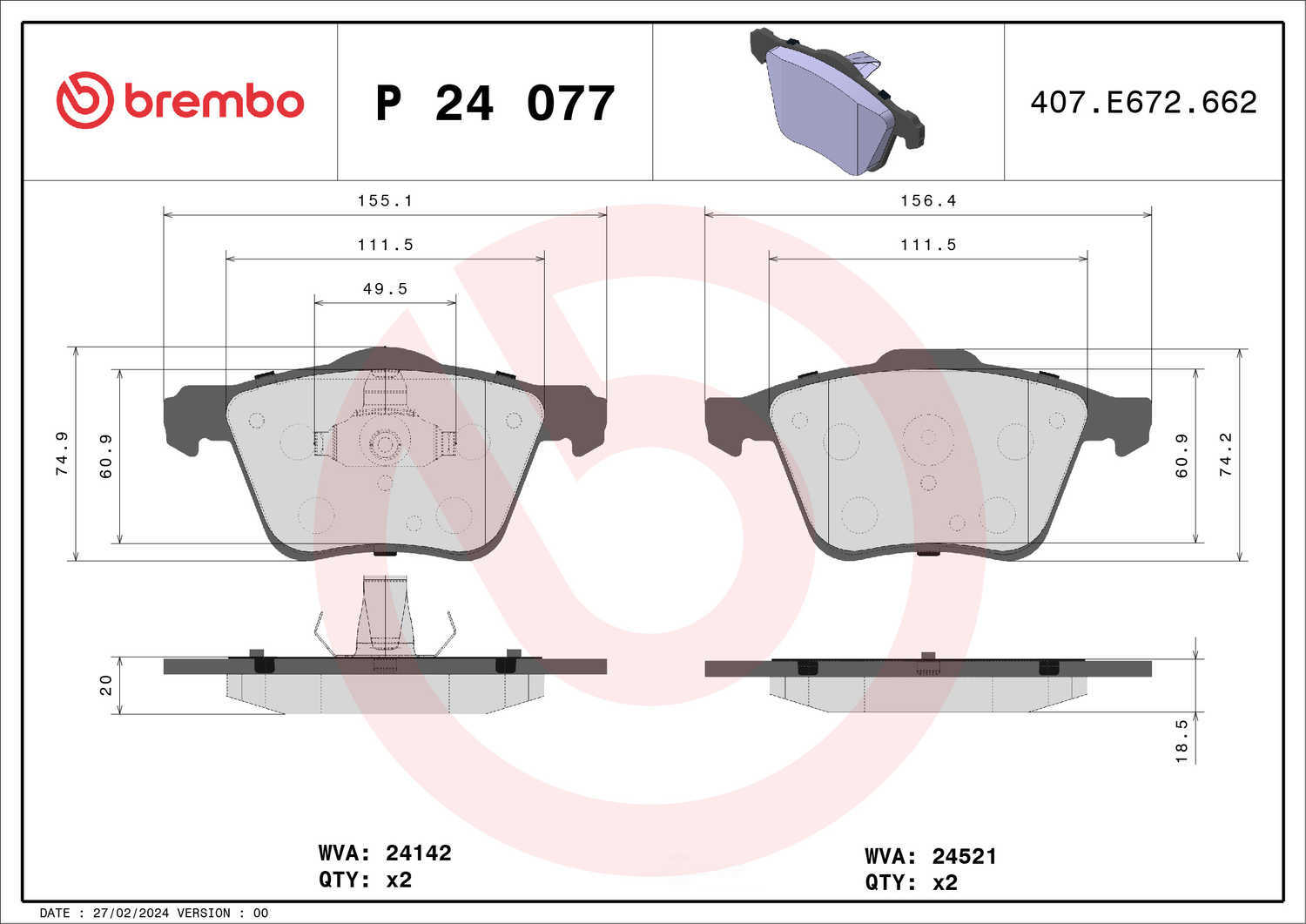 PRIME Low-Met Brake Pad Set