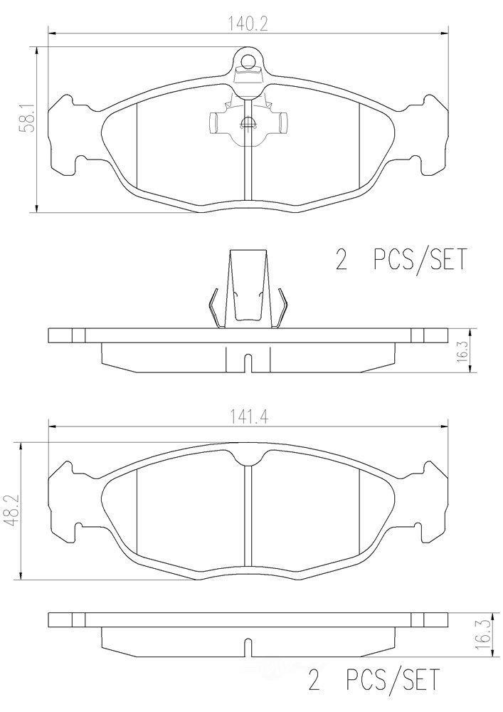 BREMBO NORTH AMERICA - Premium NAO Ceramic OE Equivalent Pad - BMO P36017N