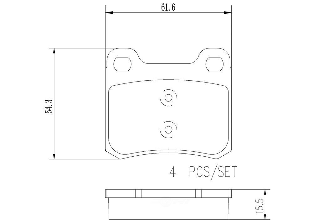 BREMBO NORTH AMERICA - Premium NAO Ceramic OE Equivalent Pad - BMO P50013N