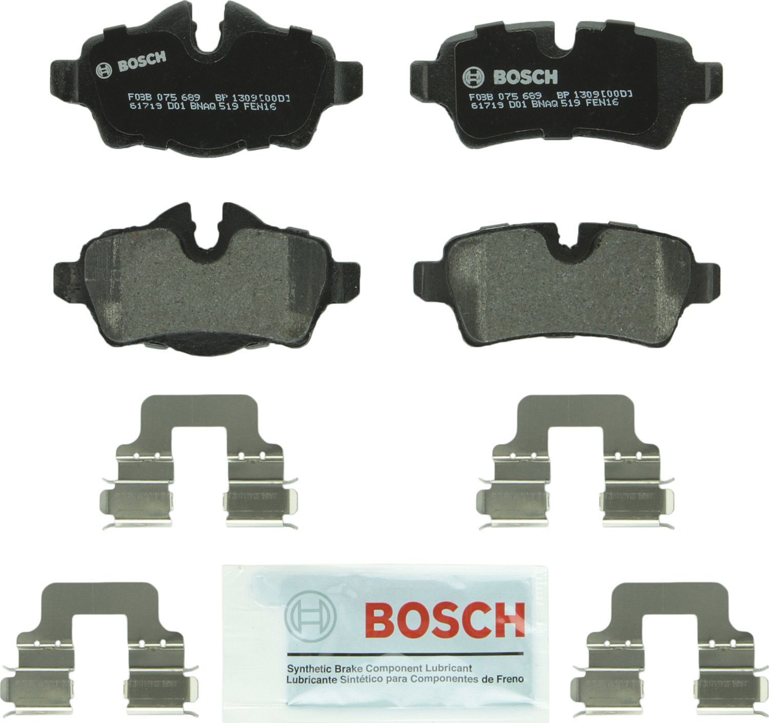 BOSCH BRAKE - Bosch QuietCast Semi-Metallic Brake Pads - BQC - bp1309