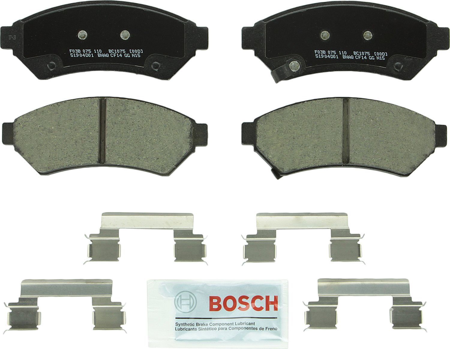 BOSCH BRAKE - Bosch QuietCast Brake Pad Ceramic Brake Pads - BQC - bc1075