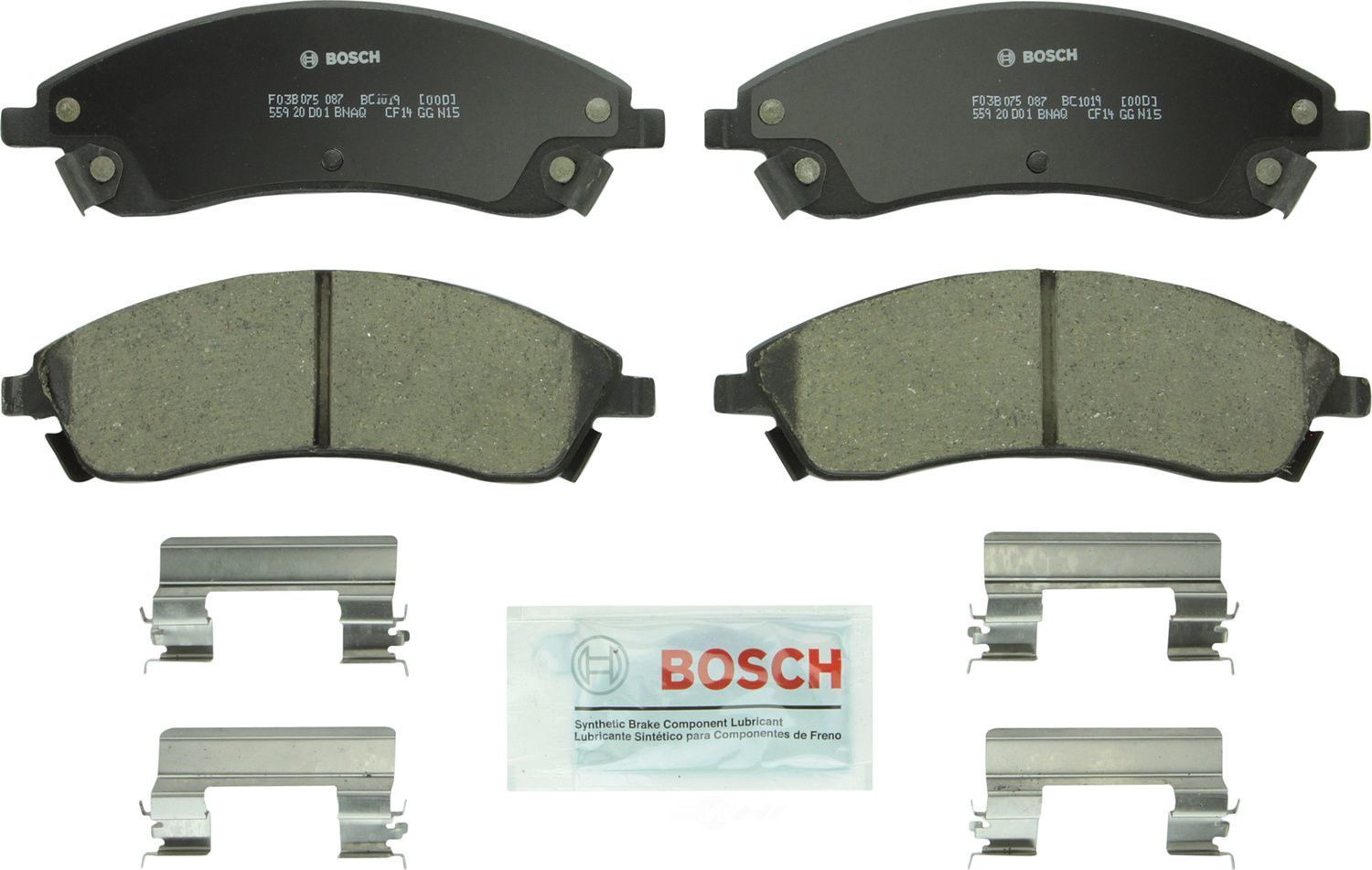 BOSCH BRAKE - Bosch QuietCast Brake Pad Ceramic Brake Pads - BQC - bc1019