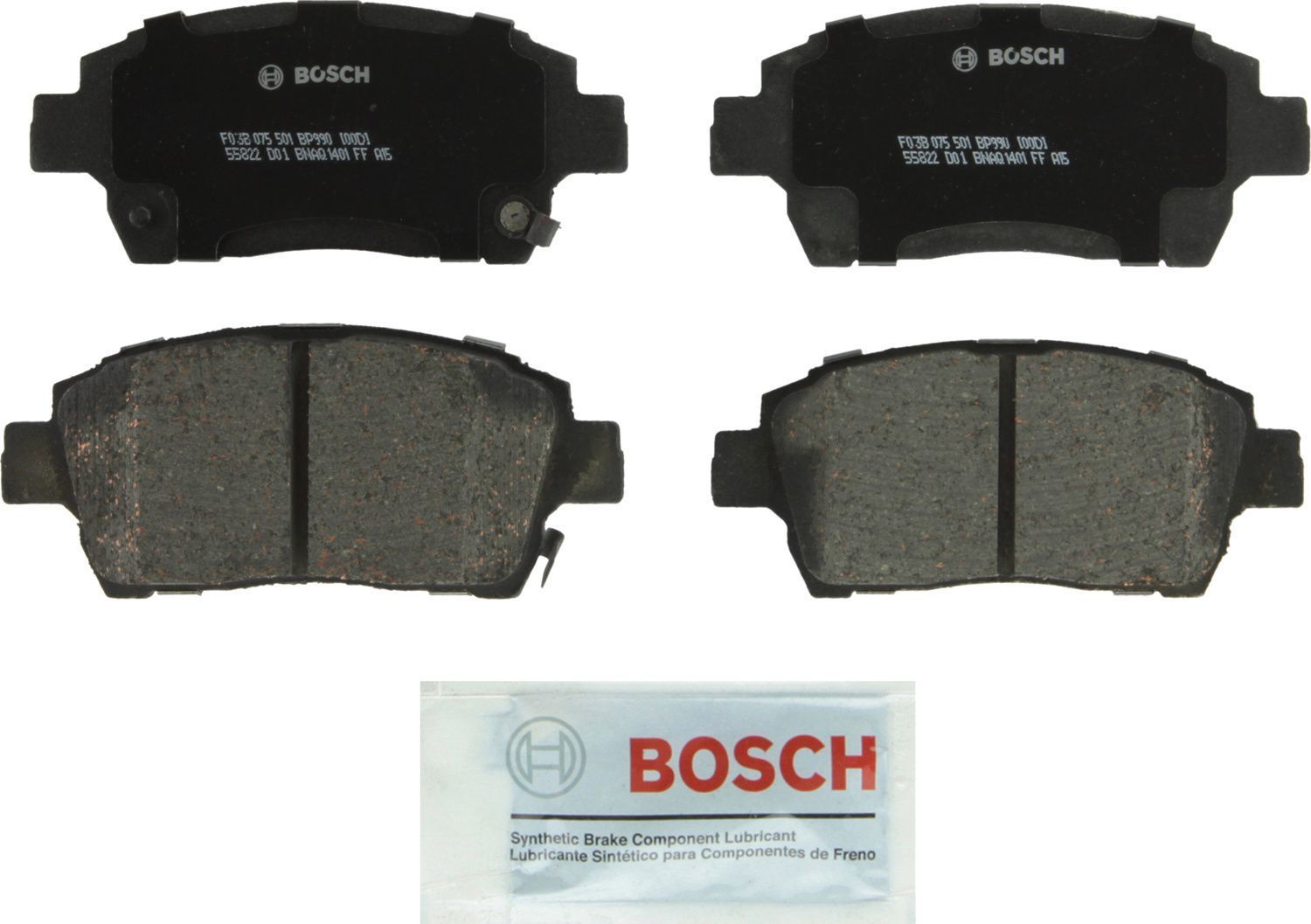 BOSCH BRAKE - Bosch QuietCast Brake Pad Ceramic Brake Pads - BQC - bp990