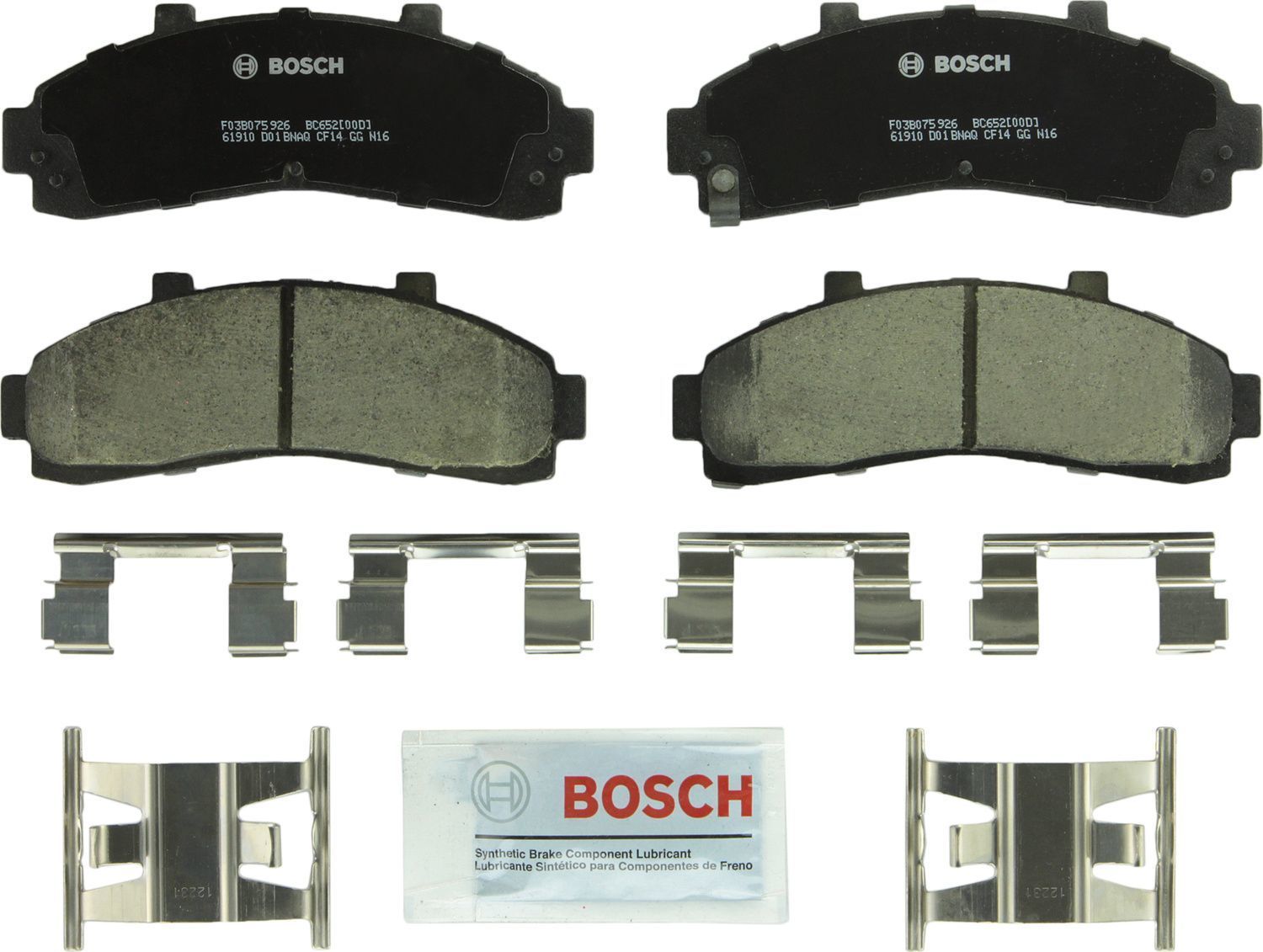 BOSCH BRAKE - Bosch QuietCast Brake Pad Ceramic Brake Pads - BQC - bc652