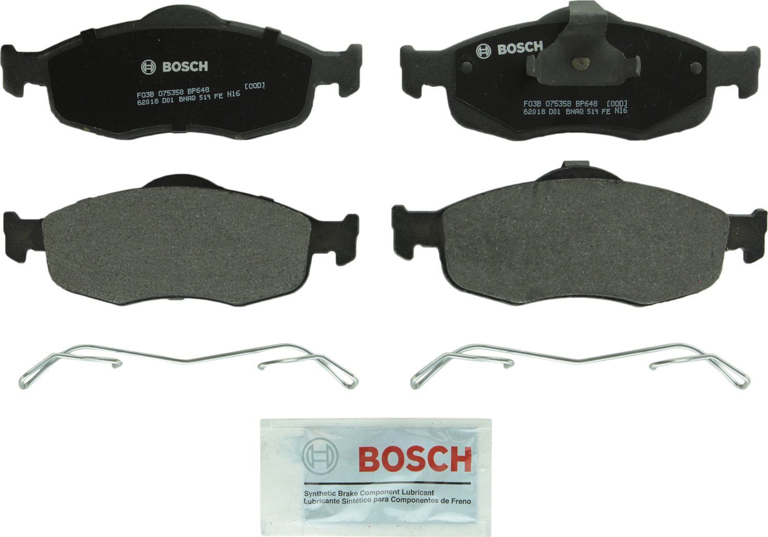 BOSCH BRAKE - Bosch QuietCast Semi-Metallic Brake Pads - BQC - bp648