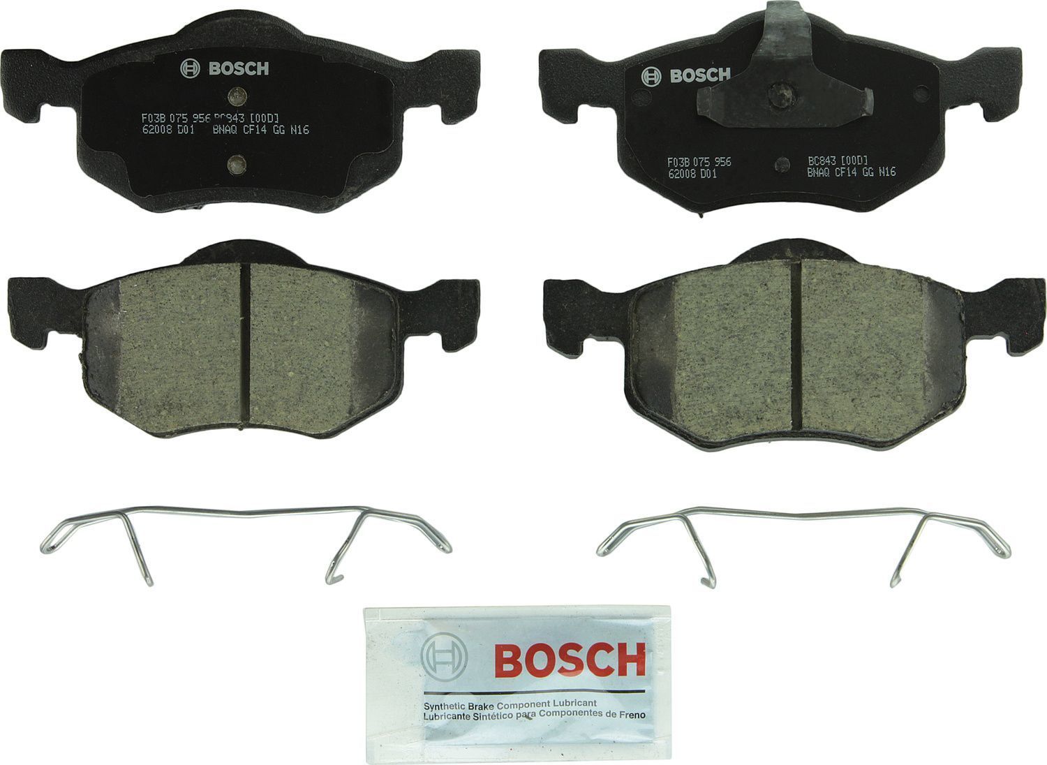 BOSCH BRAKE - Bosch QuietCast Brake Pad Ceramic Brake Pads - BQC - bc843