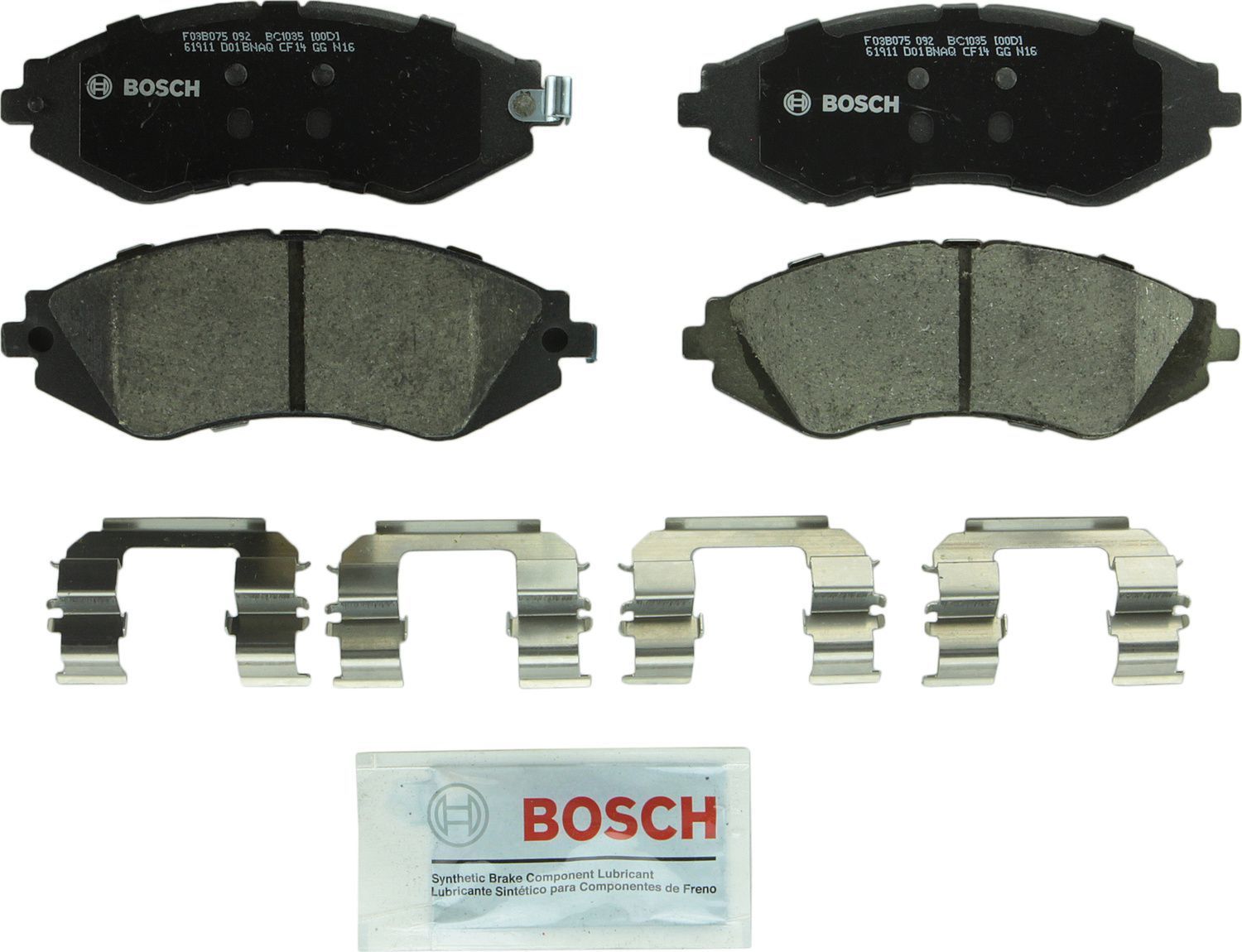 BOSCH BRAKE - Bosch QuietCast Brake Pad Ceramic Brake Pads (Front) - BQC BC1035