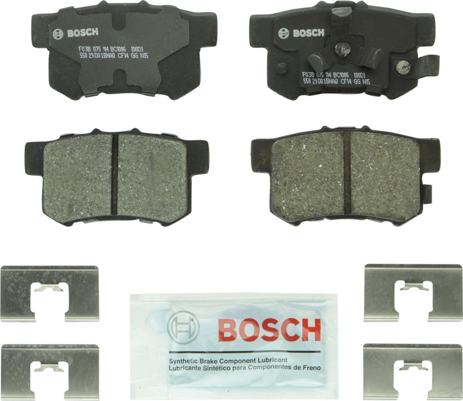 BOSCH BRAKE - Bosch QuietCast Brake Pad Ceramic Brake Pads (Rear) - BQC BC1086