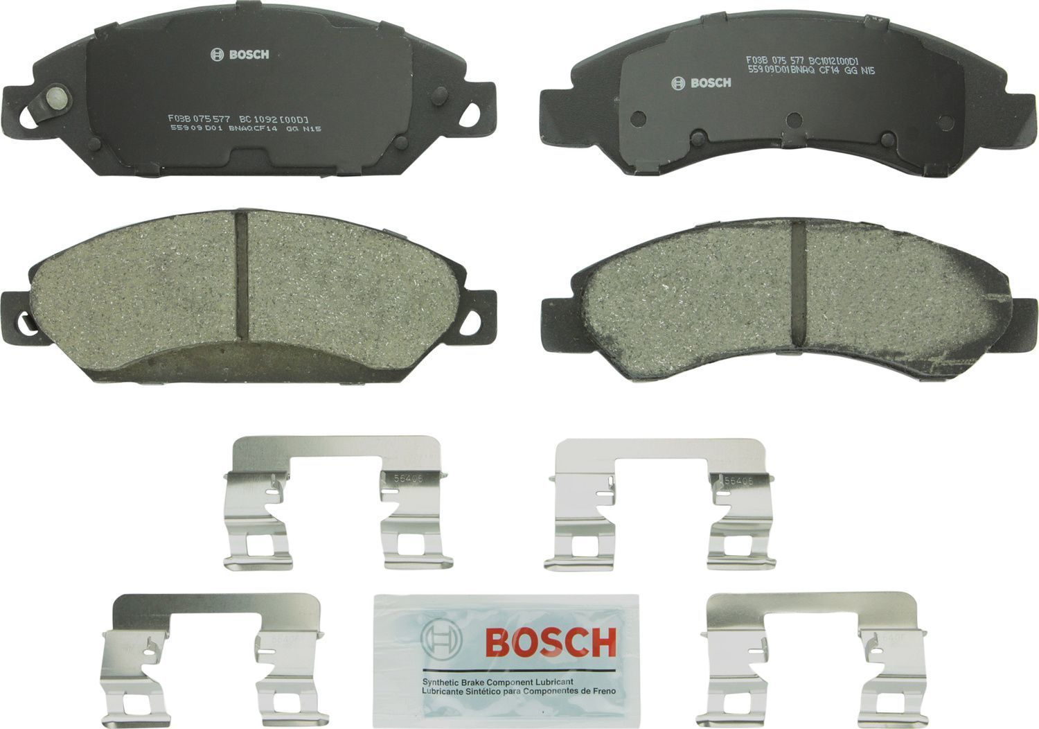 BOSCH BRAKE - Bosch QuietCast Brake Pad Ceramic Brake Pads - BQC BC1092