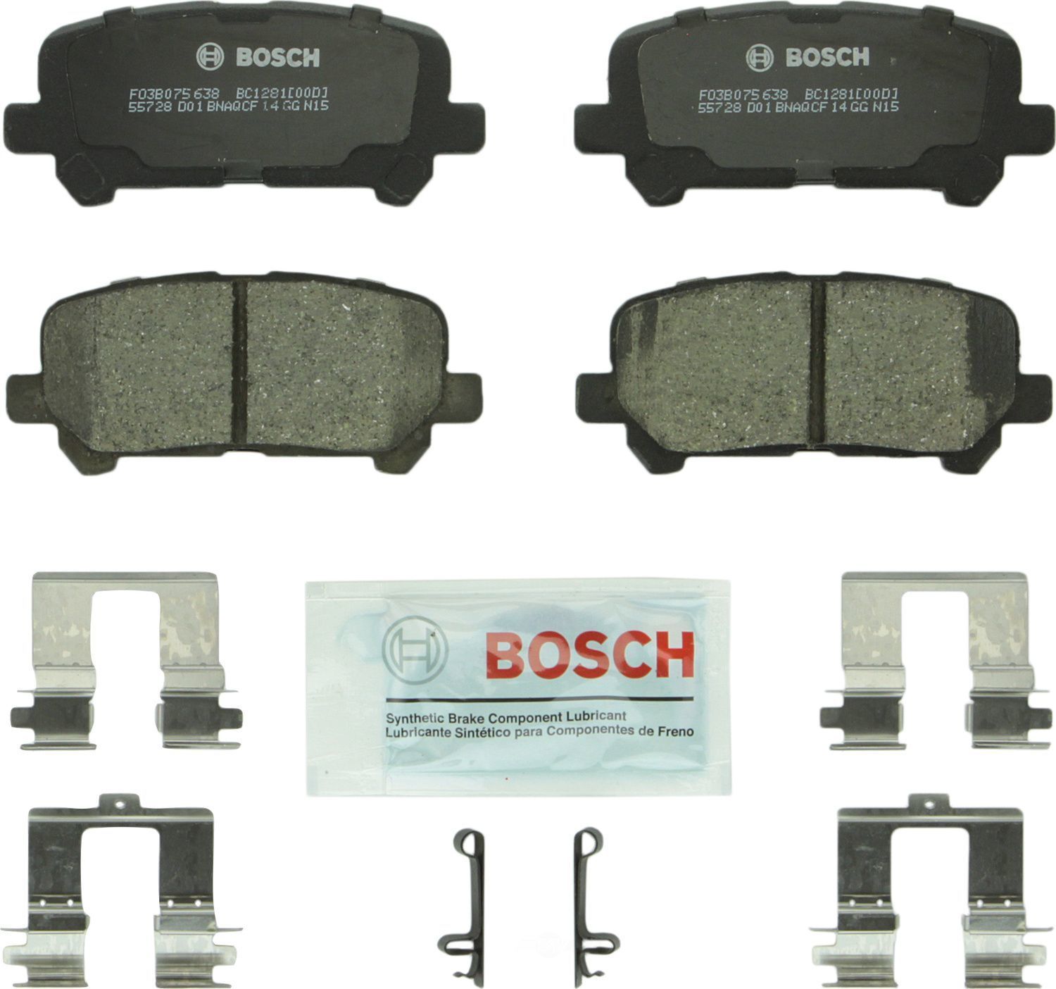 BOSCH BRAKE - Bosch QuietCast Brake Pad Ceramic Brake Pads (Rear) - BQC BC1281