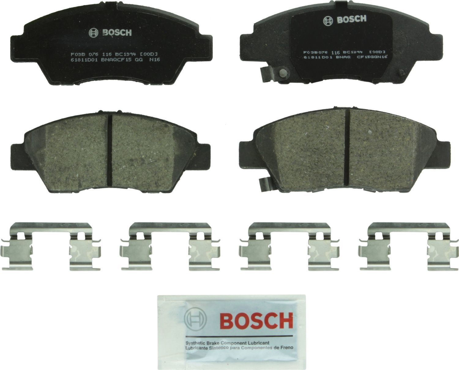 BOSCH BRAKE - Bosch QuietCast Brake Pad Ceramic Brake Pads (Front) - BQC BC1394